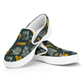 Vintage Honey Bee Print White Slip On Sneakers