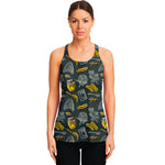 Vintage Honey Bee Print Women's Racerback Tank Top