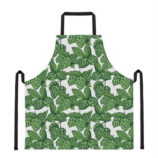 Vintage Hop Cone Pattern Print Apron