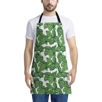 Vintage Hop Cone Pattern Print Apron