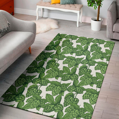 Vintage Hop Cone Pattern Print Area Rug