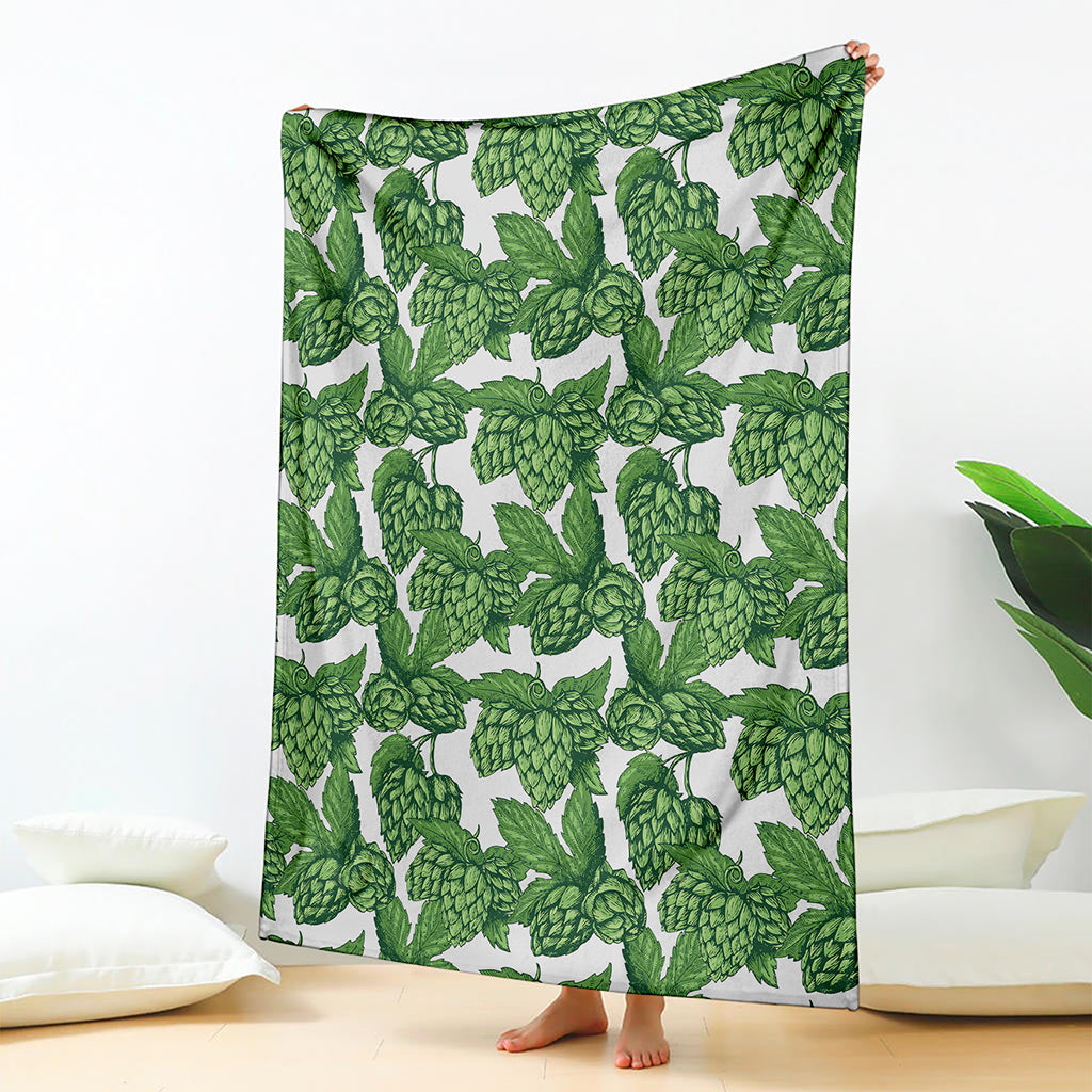 Vintage Hop Cone Pattern Print Blanket