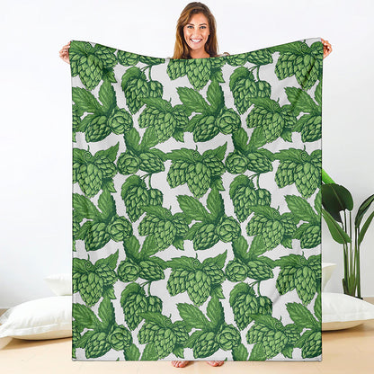 Vintage Hop Cone Pattern Print Blanket