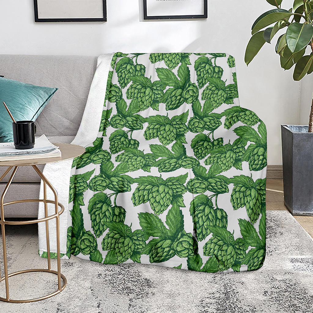 Vintage Hop Cone Pattern Print Blanket