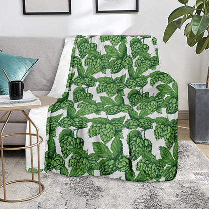 Vintage Hop Cone Pattern Print Blanket