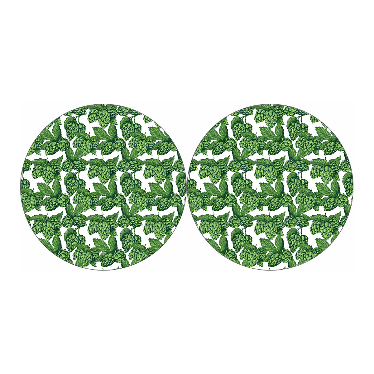 Vintage Hop Cone Pattern Print Car Coasters