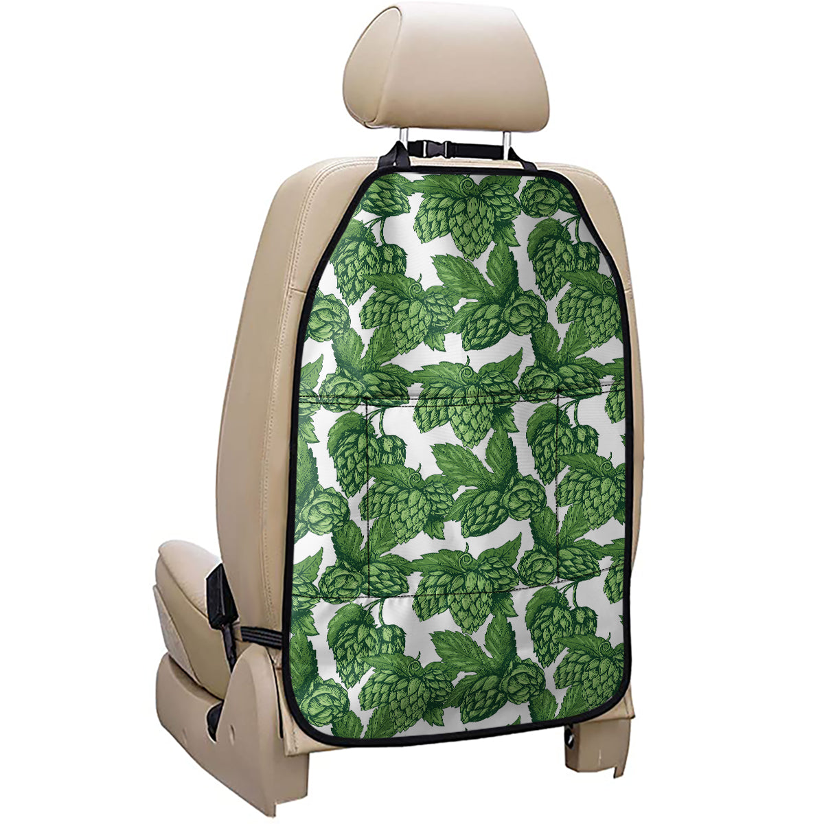 Vintage Hop Cone Pattern Print Car Seat Organizers