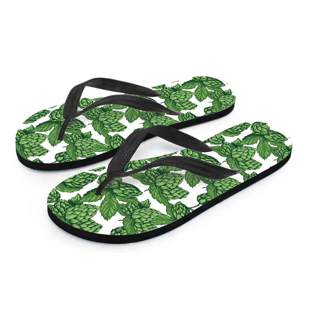 Vintage Hop Cone Pattern Print Flip Flops