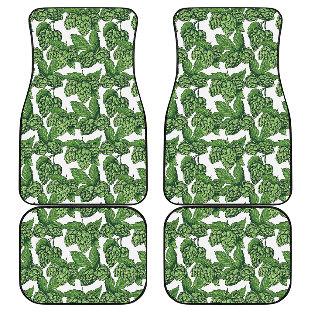 Vintage Hop Cone Pattern Print Front and Back Car Floor Mats
