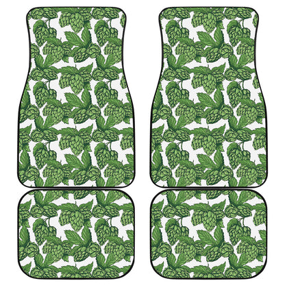 Vintage Hop Cone Pattern Print Front and Back Car Floor Mats