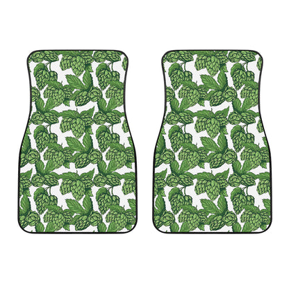 Vintage Hop Cone Pattern Print Front Car Floor Mats