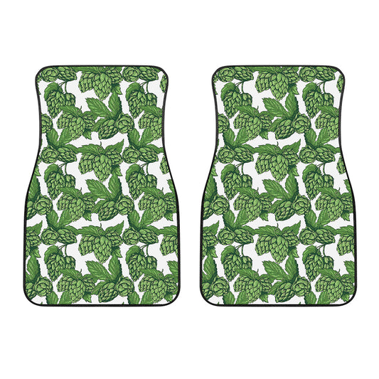Vintage Hop Cone Pattern Print Front Car Floor Mats