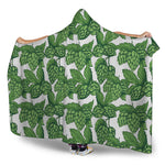 Vintage Hop Cone Pattern Print Hooded Blanket