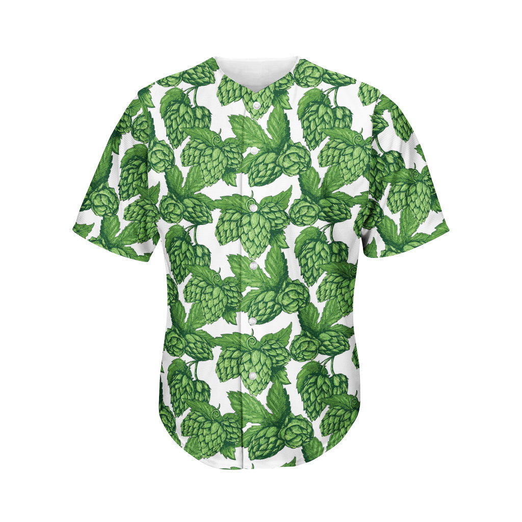 Vintage Hop Cone Pattern Print Men's Baseball Jersey
