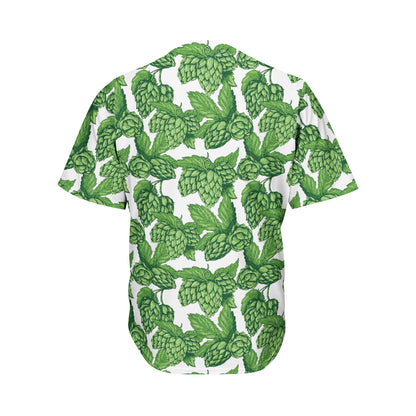 Vintage Hop Cone Pattern Print Men's Baseball Jersey