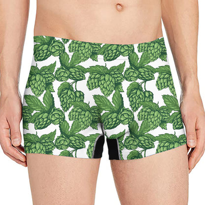 Vintage Hop Cone Pattern Print Men's Boxer Briefs
