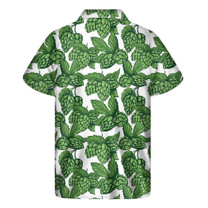 Vintage Hop Cone Pattern Print Men's Short Sleeve Shirt