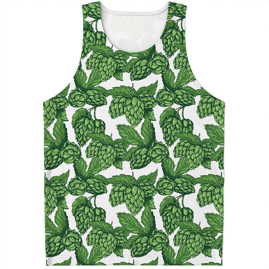 Vintage Hop Cone Pattern Print Men's Tank Top