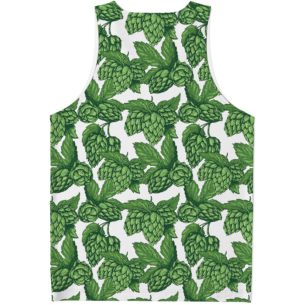 Vintage Hop Cone Pattern Print Men's Tank Top