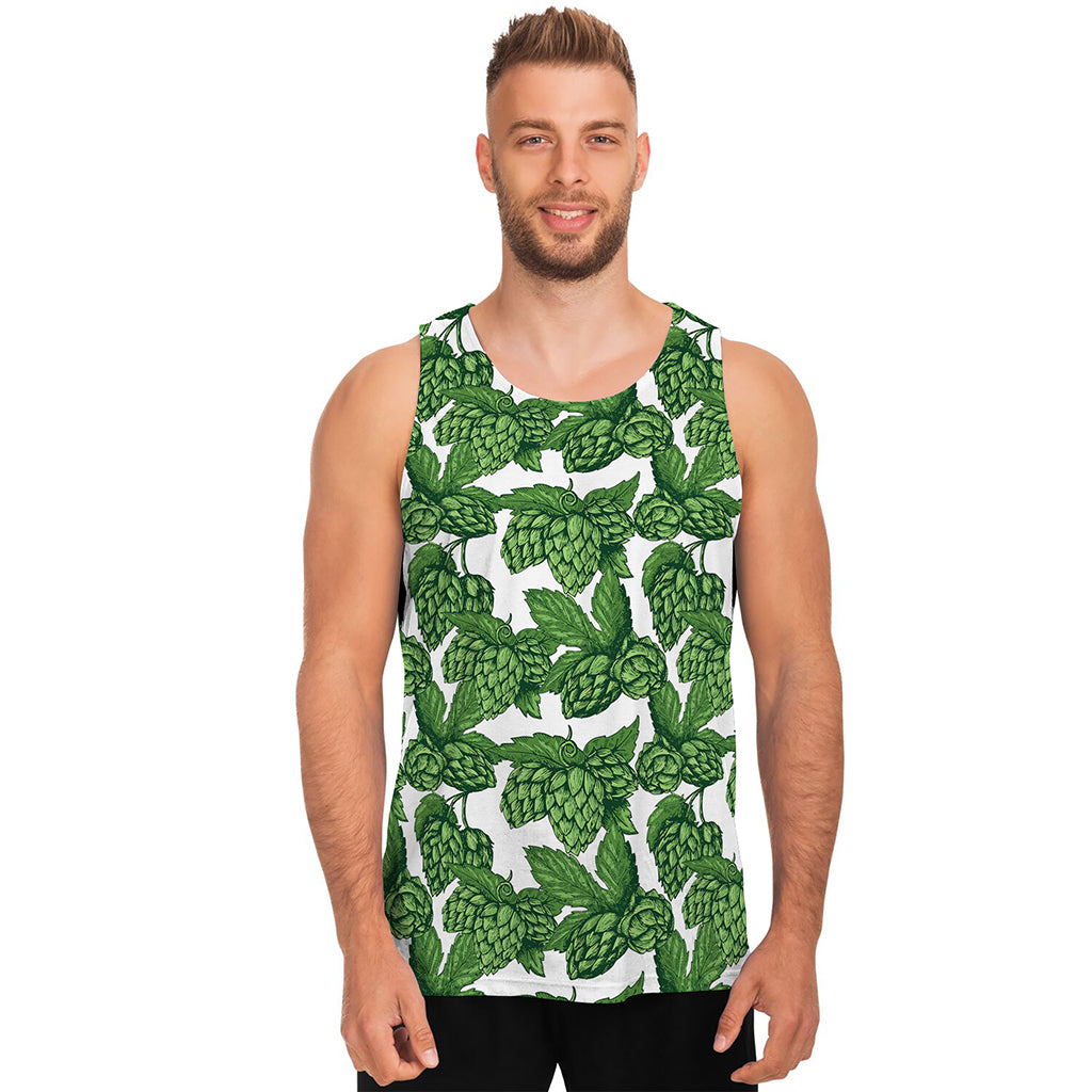 Vintage Hop Cone Pattern Print Men's Tank Top