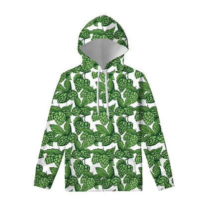 Vintage Hop Cone Pattern Print Pullover Hoodie