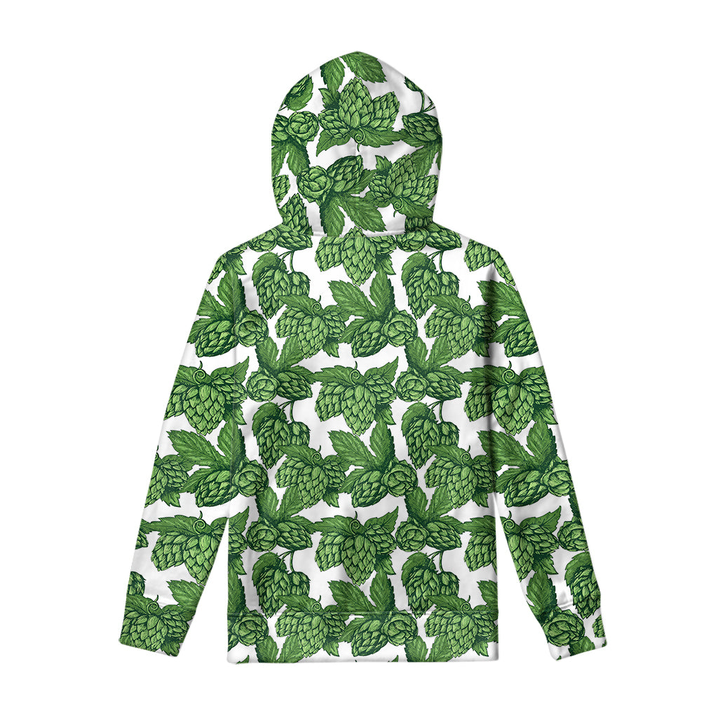 Vintage Hop Cone Pattern Print Pullover Hoodie