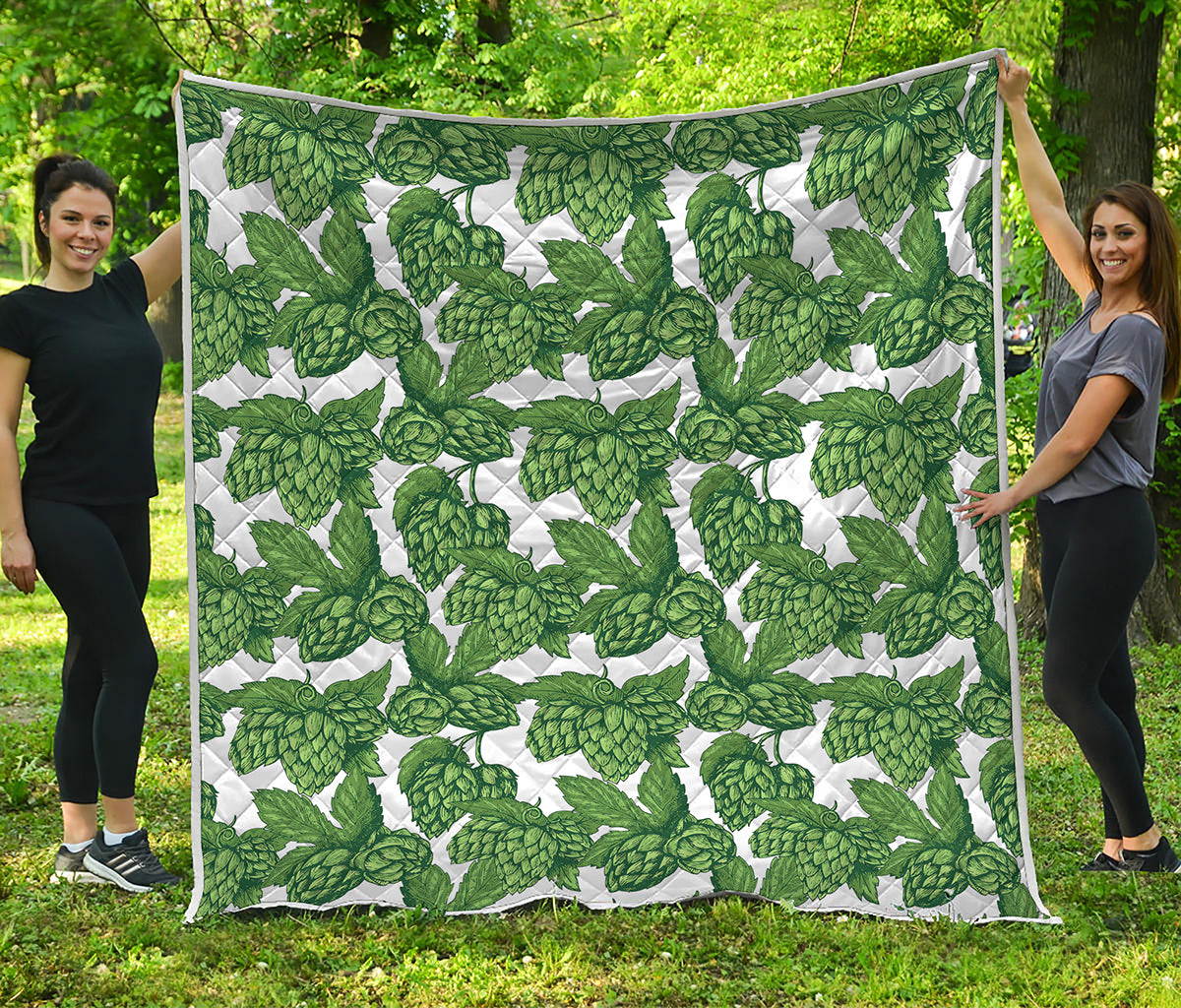 Vintage Hop Cone Pattern Print Quilt