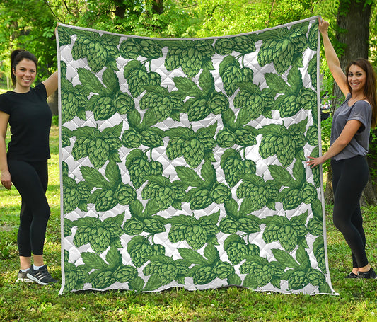 Vintage Hop Cone Pattern Print Quilt