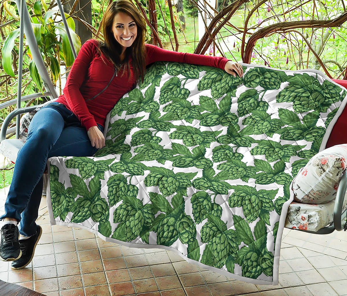 Vintage Hop Cone Pattern Print Quilt