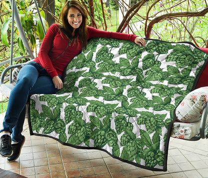 Vintage Hop Cone Pattern Print Quilt