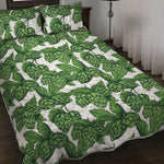 Vintage Hop Cone Pattern Print Quilt Bed Set
