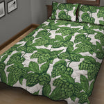 Vintage Hop Cone Pattern Print Quilt Bed Set