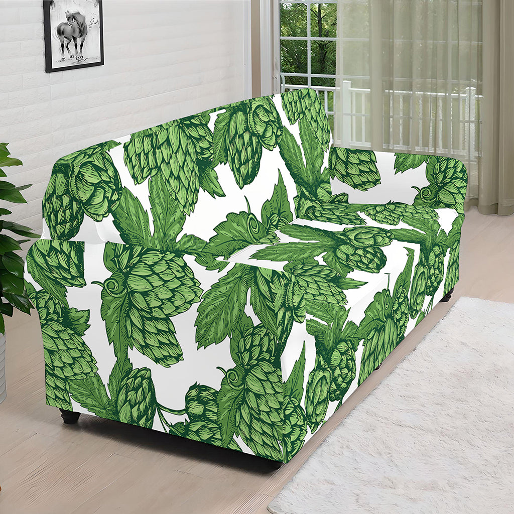Vintage Hop Cone Pattern Print Sofa Cover