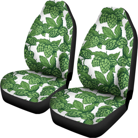 Vintage Hop Cone Pattern Print Universal Fit Car Seat Covers