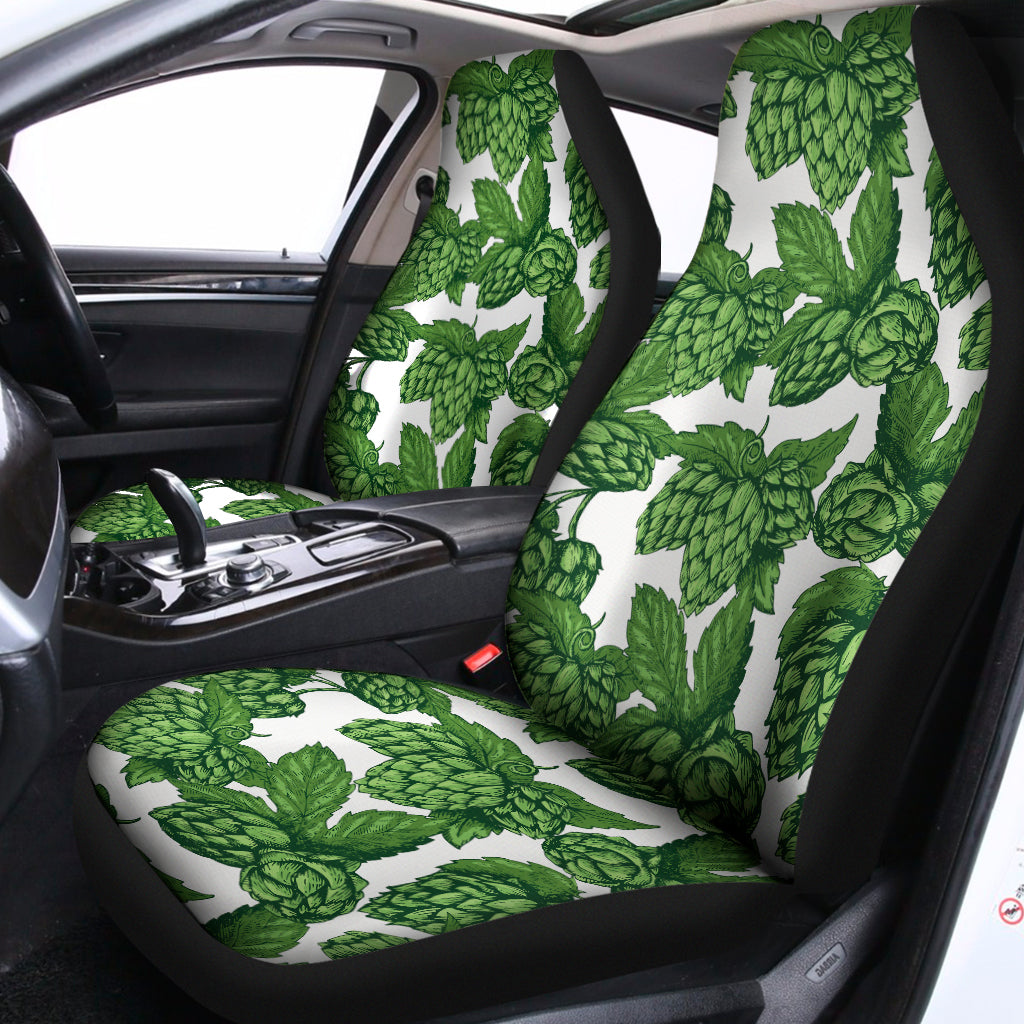 Vintage Hop Cone Pattern Print Universal Fit Car Seat Covers