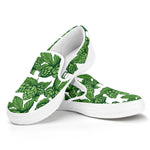 Vintage Hop Cone Pattern Print White Slip On Shoes