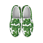 Vintage Hop Cone Pattern Print White Slip On Shoes
