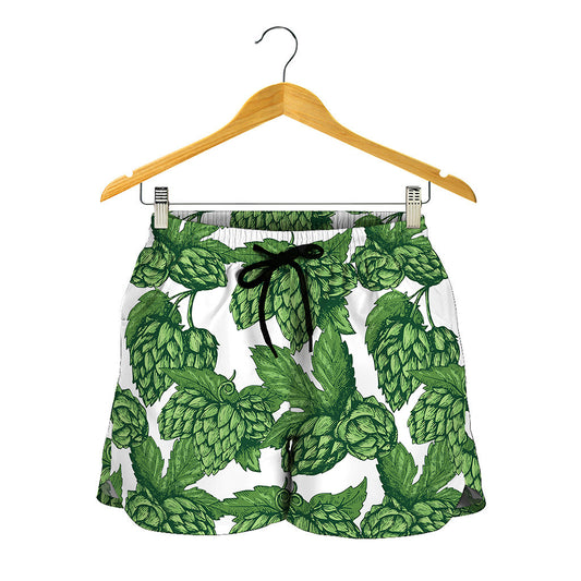 Vintage Hop Cone Pattern Print Women's Shorts