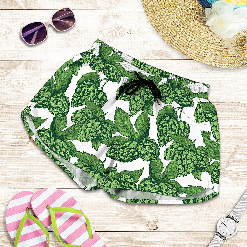 Vintage Hop Cone Pattern Print Women's Shorts