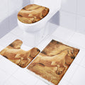 Vintage Horse Painting Print 3 Piece Bath Mat Set