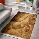 Vintage Horse Painting Print Area Rug