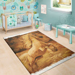 Vintage Horse Painting Print Area Rug