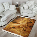 Vintage Horse Painting Print Area Rug