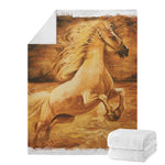 Vintage Horse Painting Print Blanket