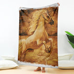 Vintage Horse Painting Print Blanket