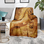 Vintage Horse Painting Print Blanket