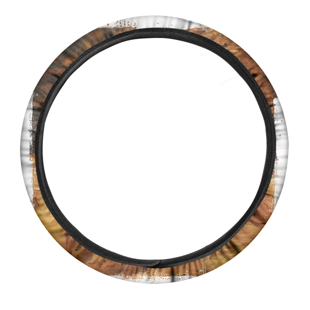 Vintage Horse Painting Print Car Steering Wheel Cover