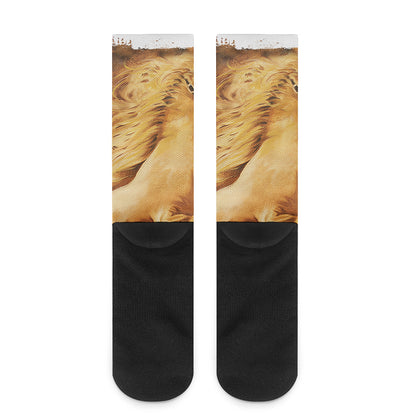 Vintage Horse Painting Print Crew Socks