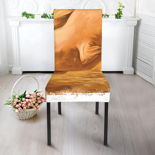 Vintage Horse Painting Print Dining Chair Slipcover