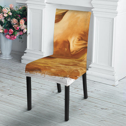 Vintage Horse Painting Print Dining Chair Slipcover